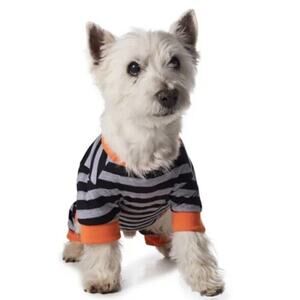 Hotel Doggy "I'm Boo Tiful" Stripped Dog Gray Shirt XS